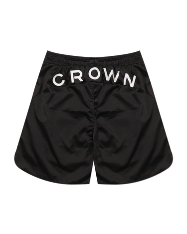 CROWN BLACK SHORTS - AP CROWN - ANCESTRAL STREETWEAR