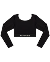 BREW BLACK CROP TOP - AP CROWN - ANCESTRAL STREETWEAR