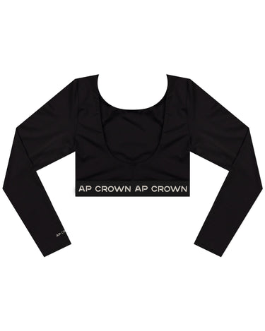 BREW BLACK CROP TOP - AP CROWN - ANCESTRAL STREETWEAR