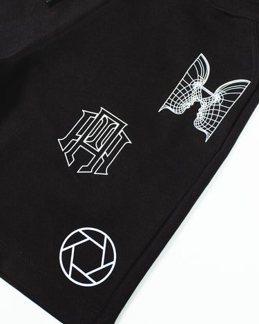 BLACK AP SHORT - AP CROWN - ANCESTRAL STREETWEAR