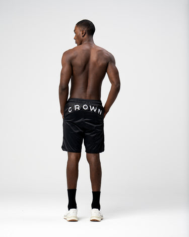 CROWN BLACK SHORTS - AP CROWN - ANCESTRAL STREETWEAR