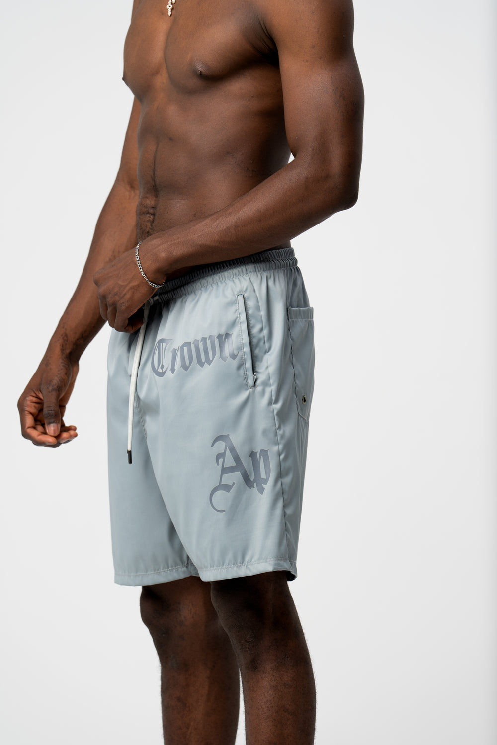 GRIM GREY SHORTS - AP CROWN - ANCESTRAL STREETWEAR