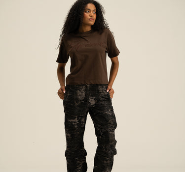 CRUX BROWN FEM CROP TOP